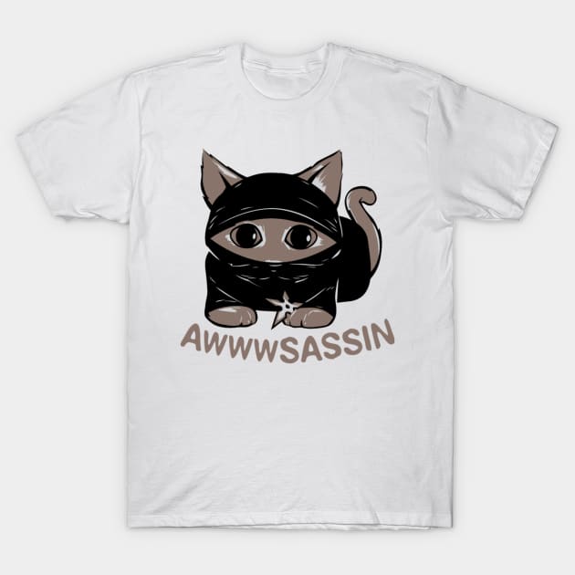 Awwwsassin Meowninja T-Shirt by tukiem